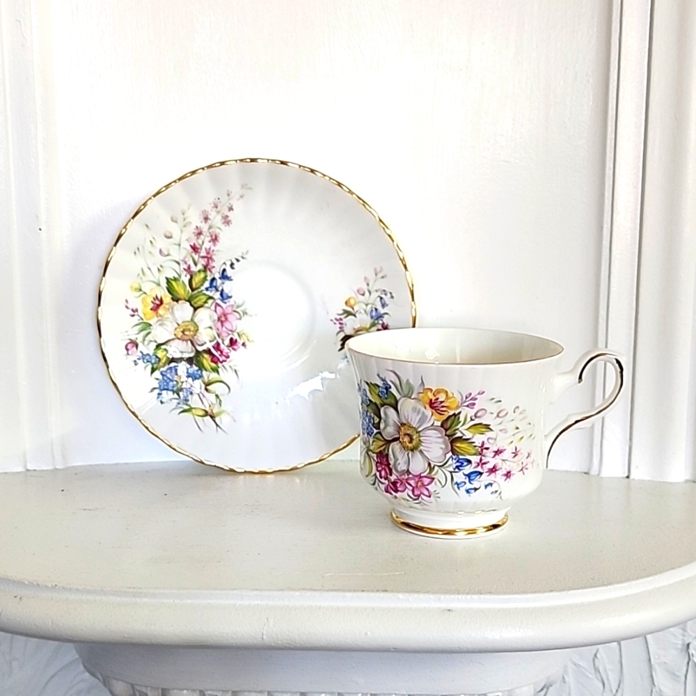 Royal Stafford tea cup with saucer - bone china - made in England
